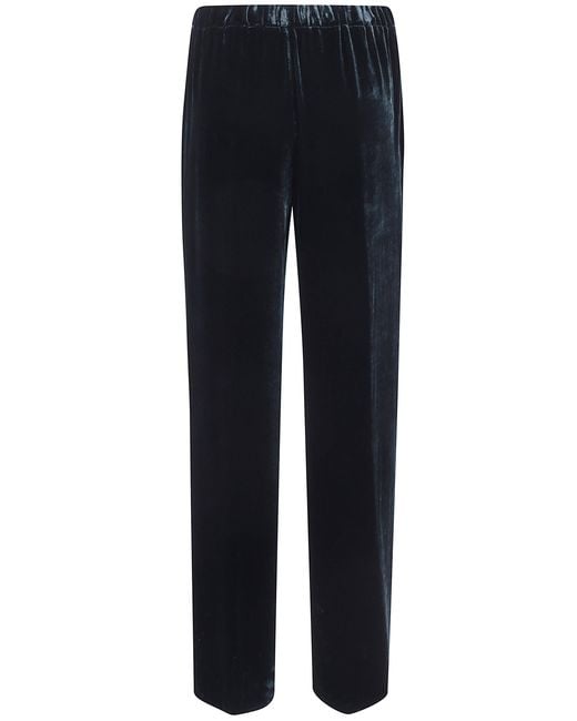 Antonelli Blue "Tazio" Velvet Silk Trousers