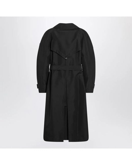 Moncler x Edward Enninful Black Double-Breasted Trench Coat With Belt