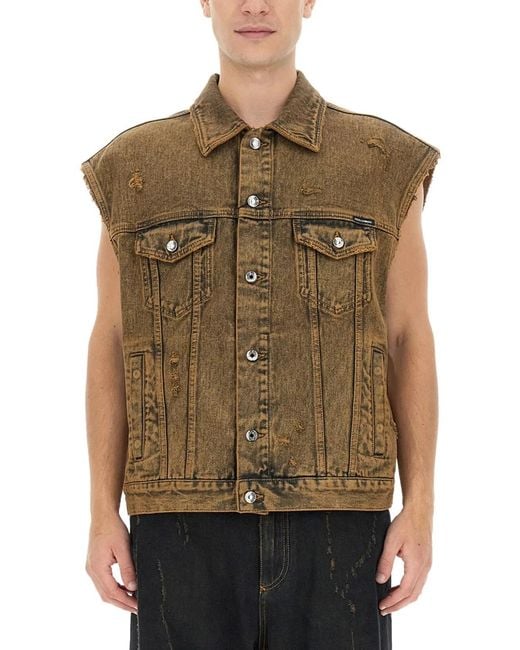 Dolce & Gabbana Green Dolce & Gabbana Denim Vest for men