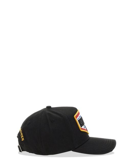 DSquared² Black Baseball Cap for men