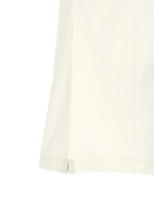 Brunello Cucinelli White Logo Embroidery T-Shirt for men