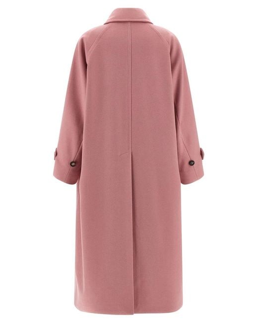 Alberto Biani Pink Wool Coat