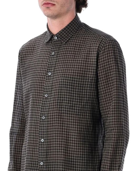 Salvatore Piccolo Gray Tahiti Check Shirt for men