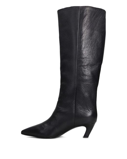 Ash Black Pointed Toe Mid-Calf Boots Ankle Boots