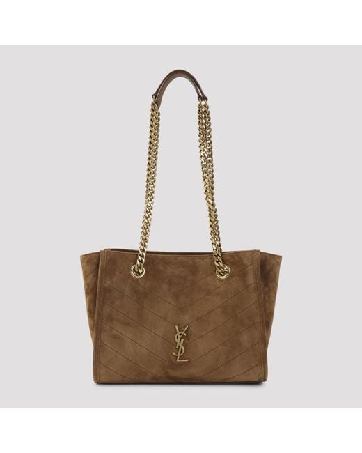Saint Laurent Brown Suede Small Niki Shoulder Bag