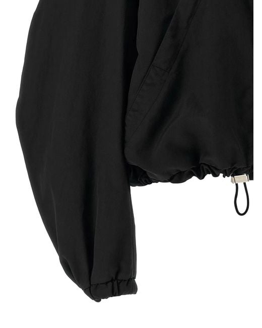The Attico Black Hooded Bomber Jacket