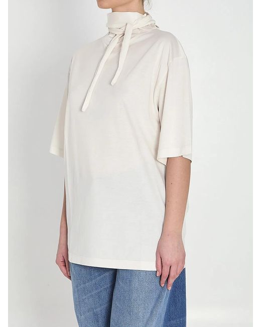Lemaire White T-Shirt With Scarf