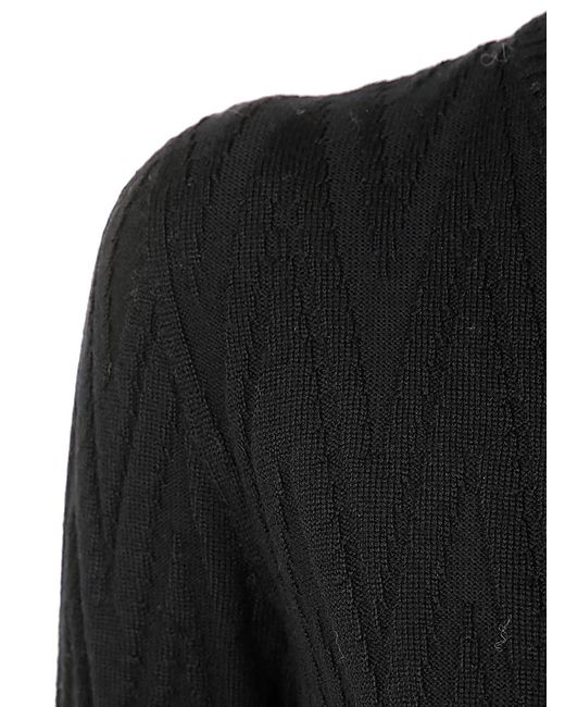 D.exterior Black Merinos Short Sleeves Round Neck
