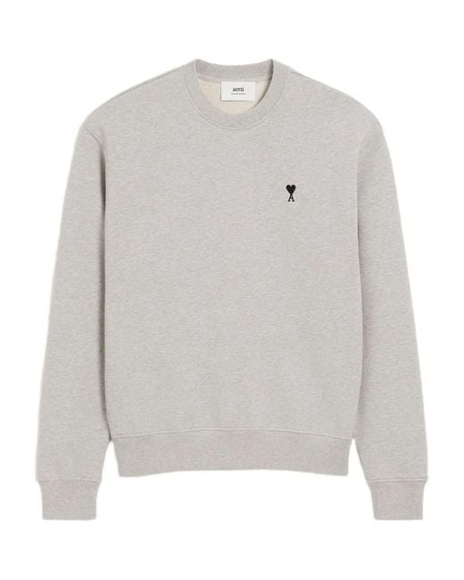 AMI Gray Cotton Ami De Coeur Sweatshirt for men