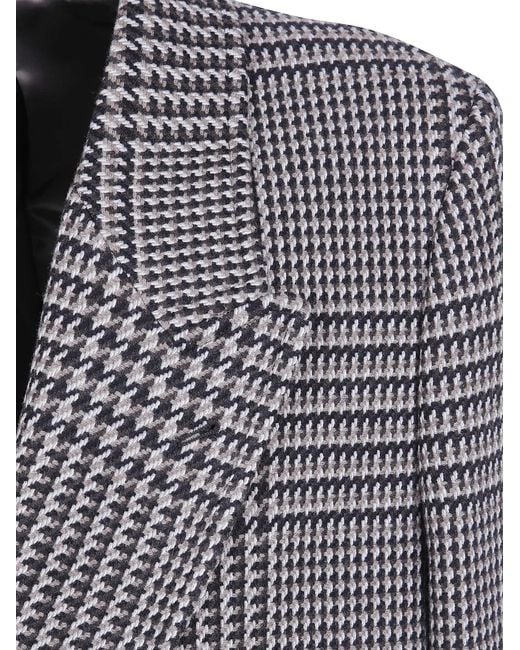 Emporio Armani Gray Double Breasted Long Coat for men