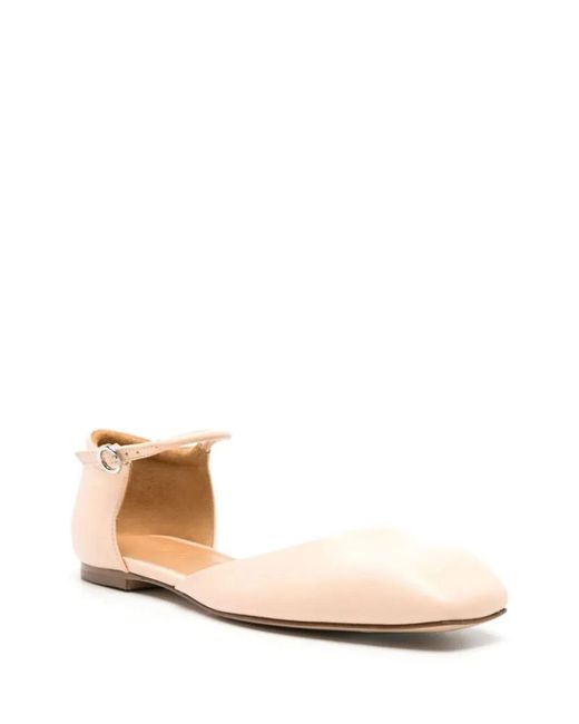 Aeyde Natural Miri Nappa Leather Peach Shoes