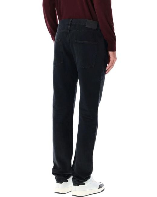 Saint Laurent Black Low-Rise Slim Jeans for men