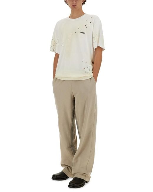 Helmut Lang White T-Shirt With Print for men