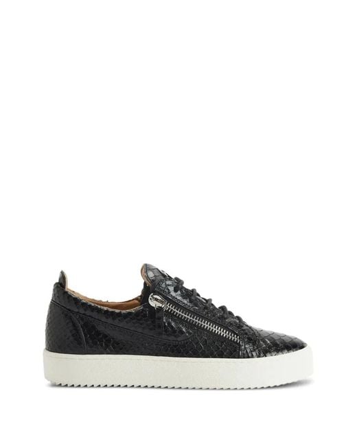 Giuseppe Zanotti Black Frankie Zip-Up Sneakers for men