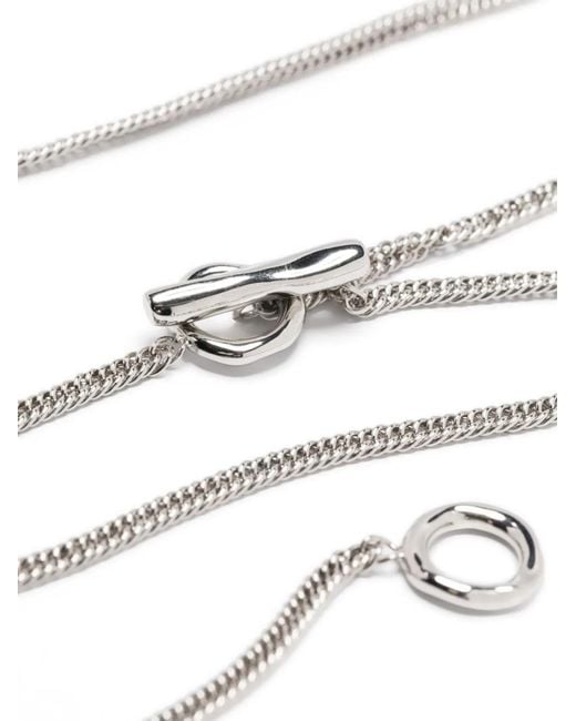 Jil Sander Metallic Medallion Pendant Necklace