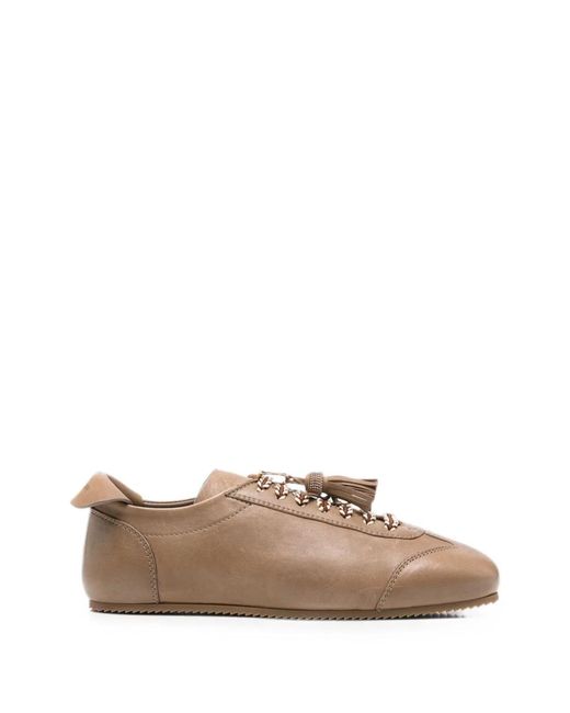 Fabiana Filippi Brown Leather Sneakers