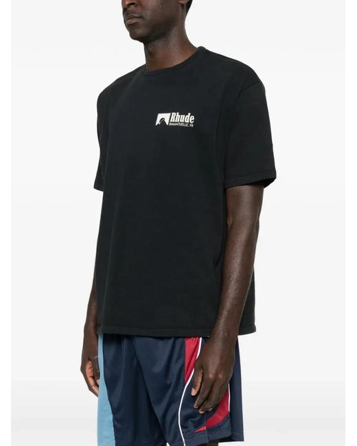 Rhude Black Ramatuelle Racing Tee for men