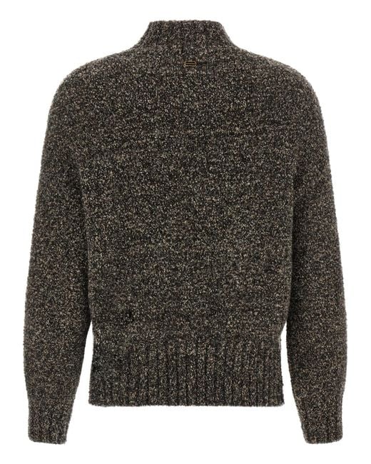 Agnona Gray Mqaglia High Neck Bouclé