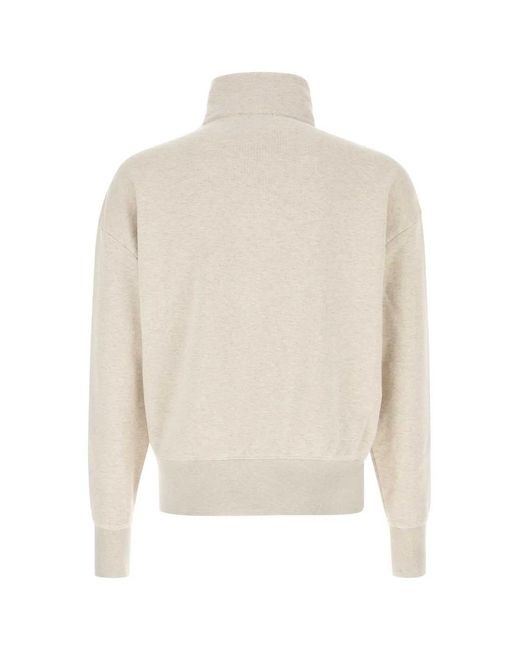 Prada White Melange Sand Cotton Sweatshirt for men
