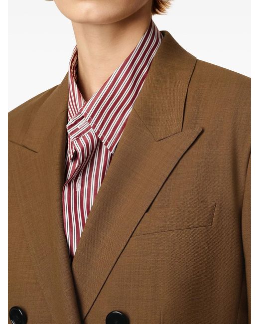 AMI Brown Double-Breasted Wool Jacket