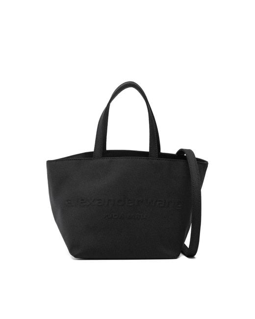 Alexander Wang Black Punch Logo Small Tote Bag