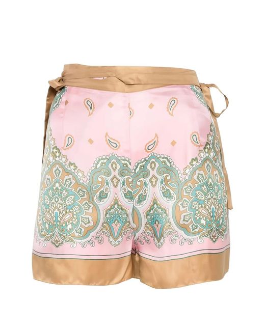 Pinko Pink Viscose Silk Trousers