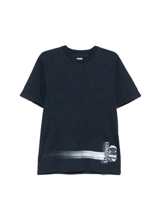C P Company Blue C.P.Company Short-Sleeve Graphic-Print T-Shirt for men