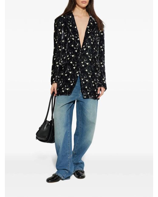 Moschino Couture Blue Denim Blu Di Cotone Con Resinature