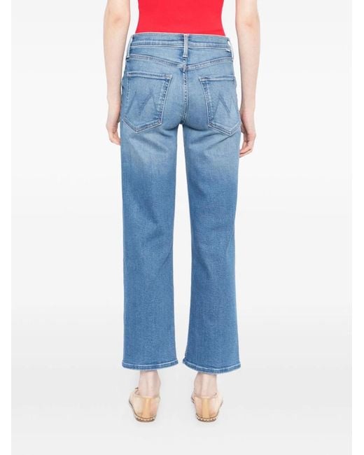 Mother Blue The Mid Rise Rambler Straight Denim Jeans