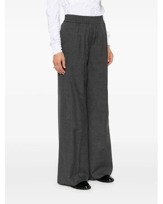 Brunello Cucinelli Gray Wide Leg Pants