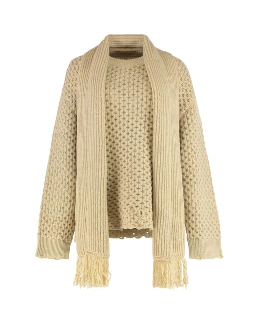 MM6 by Maison Margiela Natural Wool-Blend Crew-Neck Sweater for men