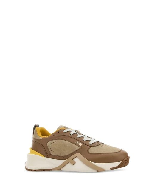 Fendi Brown Flow Trainers for men
