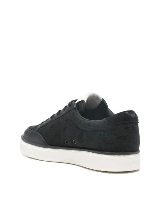 Emporio Armani Black Low-Top Sneakers for men