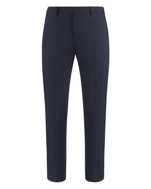 PT01 Blue Dieci Stretch Wool Trousers for men