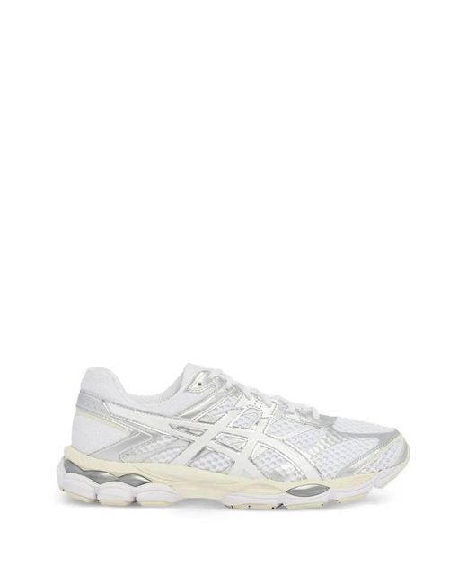 Asics White Gel-Cumulus 16 Mesh And Glossy Synthetic Leather Sneakers for men