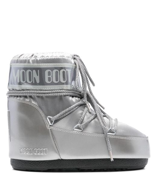 Moon Boot Gray Satin Pvc Boots