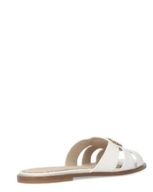 Pinko White Tone Flat Shoes