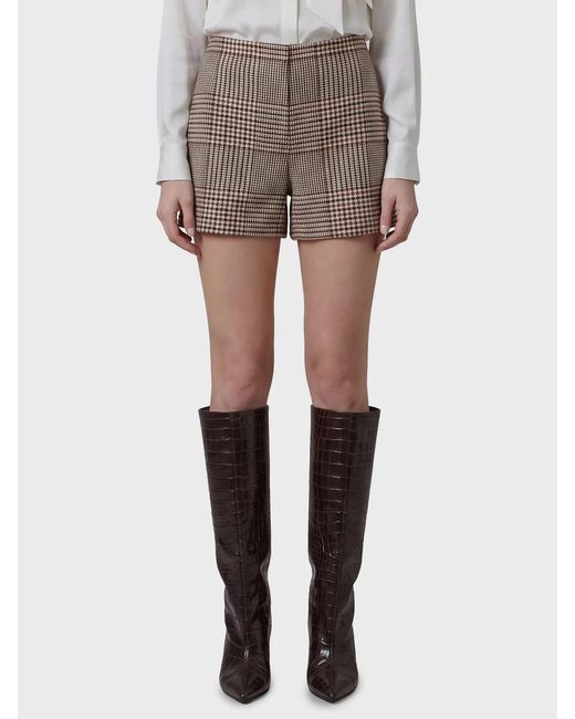FEDERICA TOSI Gray Glen Plaid Shorts