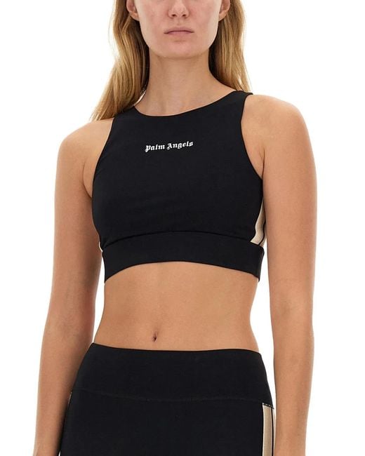 Palm Angels Black Tops With Logo