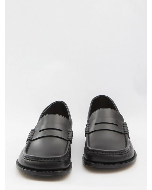 Loewe White Campo Flap Back Calfskin Loafers for men