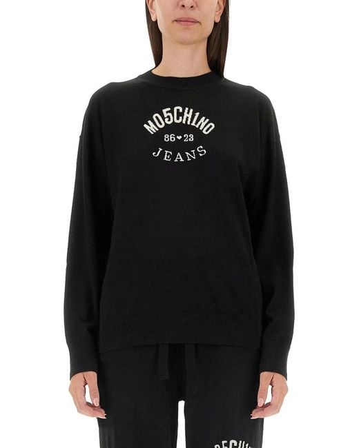 Moschino Black Jersey With Logo