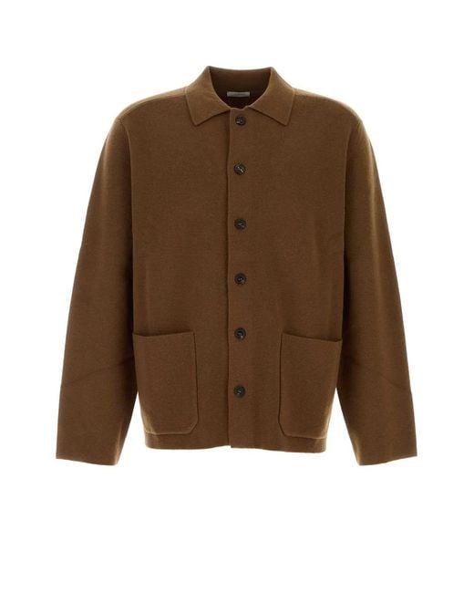 LeKasha Brown Jacket With Front Pockets for men