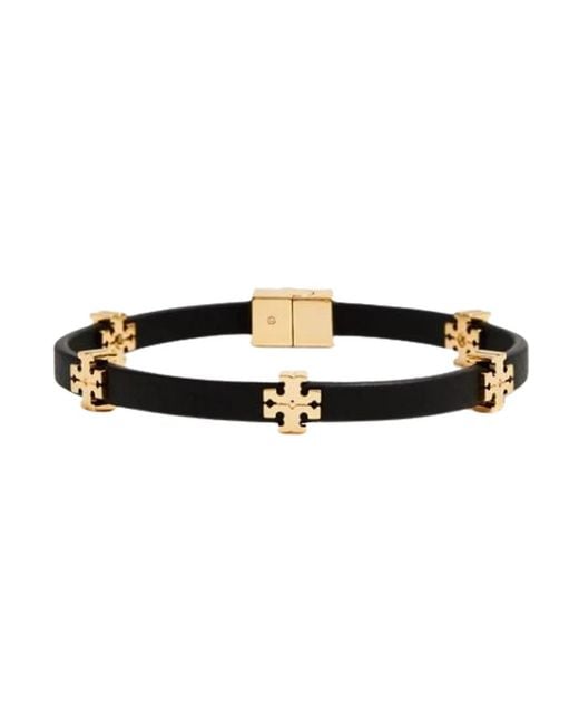 Tory Burch Black Brass Tone Geometric Bracelet