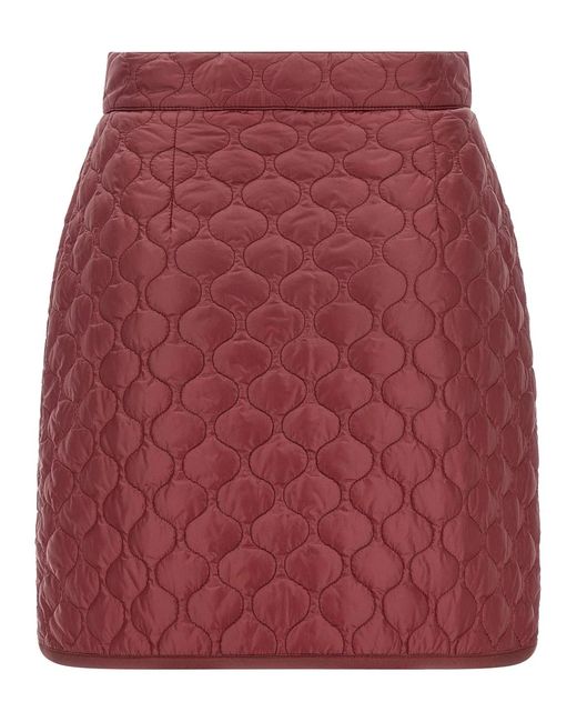 Moncler Red Square Quilting Skirt
