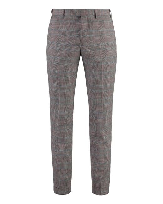 PT01 Gray Wool Trousers for men