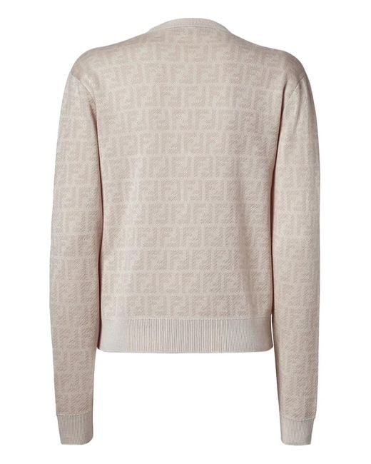 Fendi Natural Ff Wool Cardigan