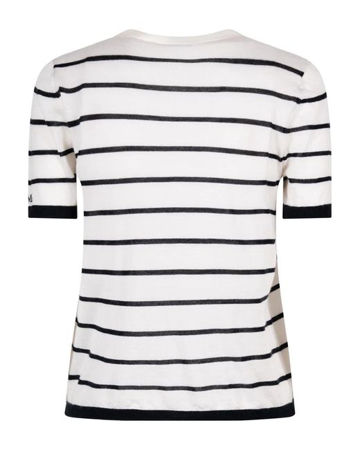 Max Mara White Cashmere And Silk Yarn Sweater