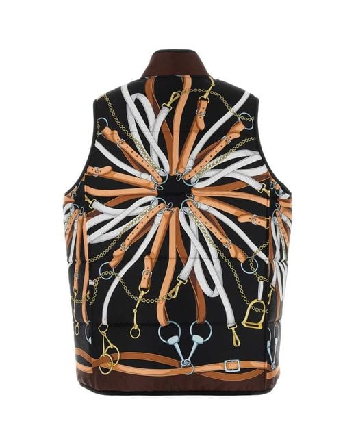 Gucci Black Printed Twill Reversible Sleeveless Jacket