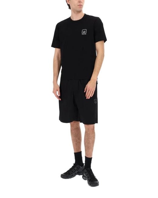C P Company Black C.P.Company Shorts Metropolis Con Logo for men