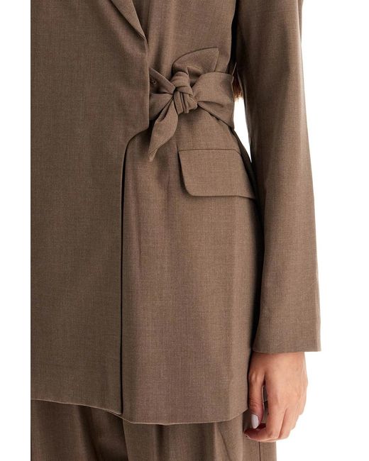 Ganni Brown Asymmetrical Blazer